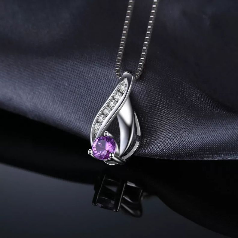 Collar Amatista Elegante Plata 925-1