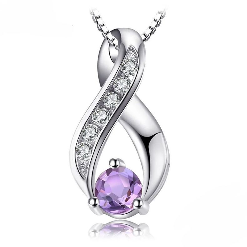 Collar Amatista Elegante Plata 925-0