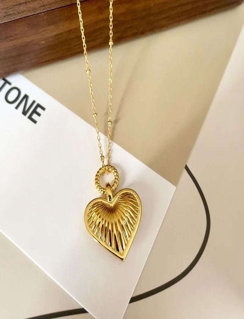 Collar Corazón Plata 925 Baño oro-1