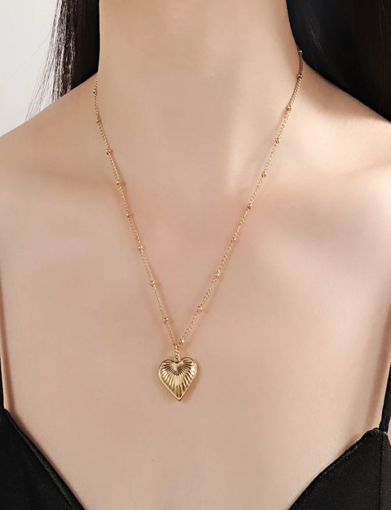Collar Corazón Plata 925 Baño oro-4