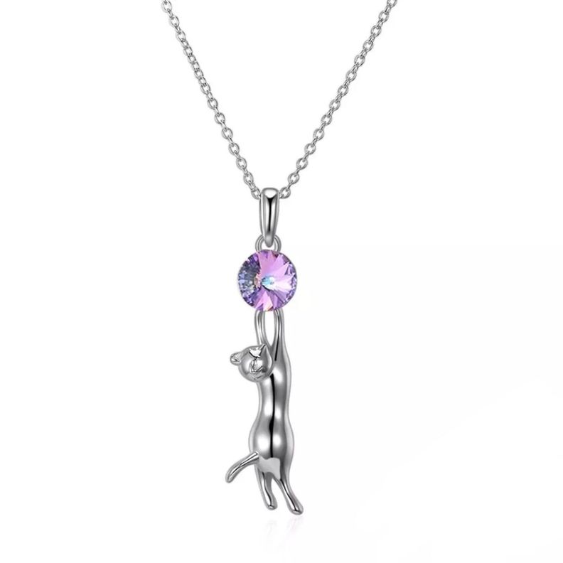 Collar Gato Tornasol Plata 925-0