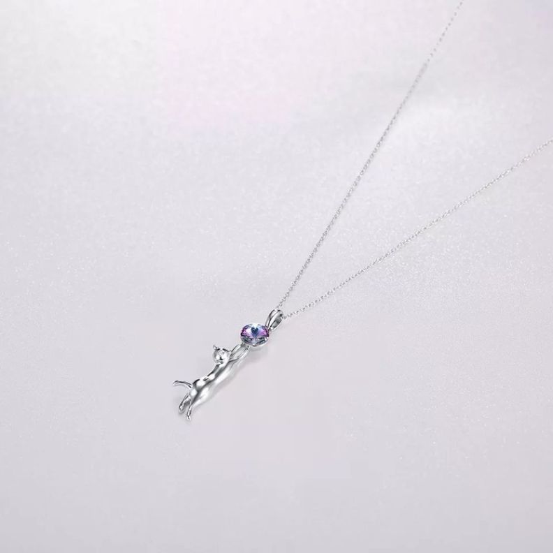 Collar Gato Tornasol Plata 925-1