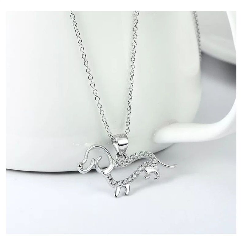 Collar Perro Salchicha Dachsund Plata 925-1