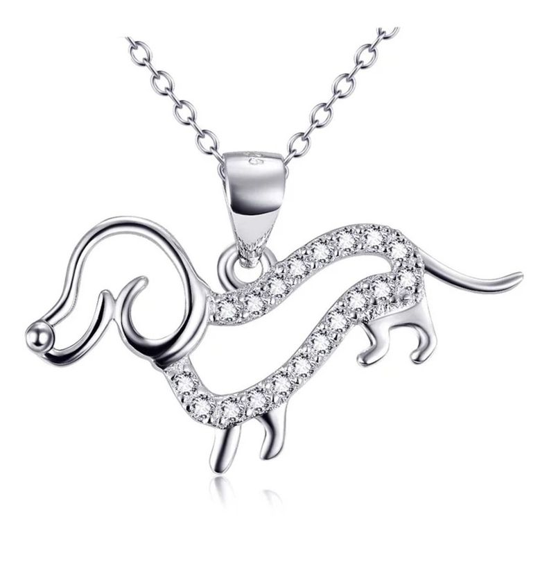 Collar Perro Salchicha Dachsund Plata 925-0