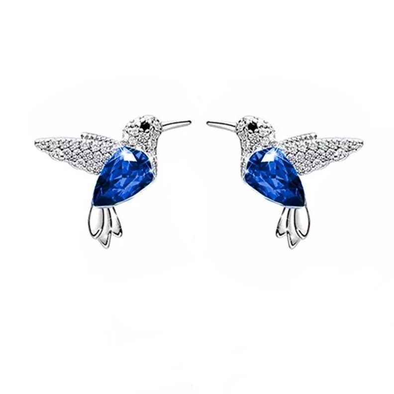 Aros Colibrí Plata 925 Elegante-0