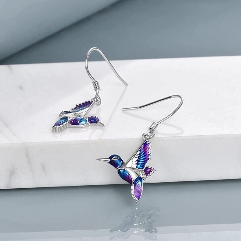 Aros Colibrí Multicolor Plata S925-1