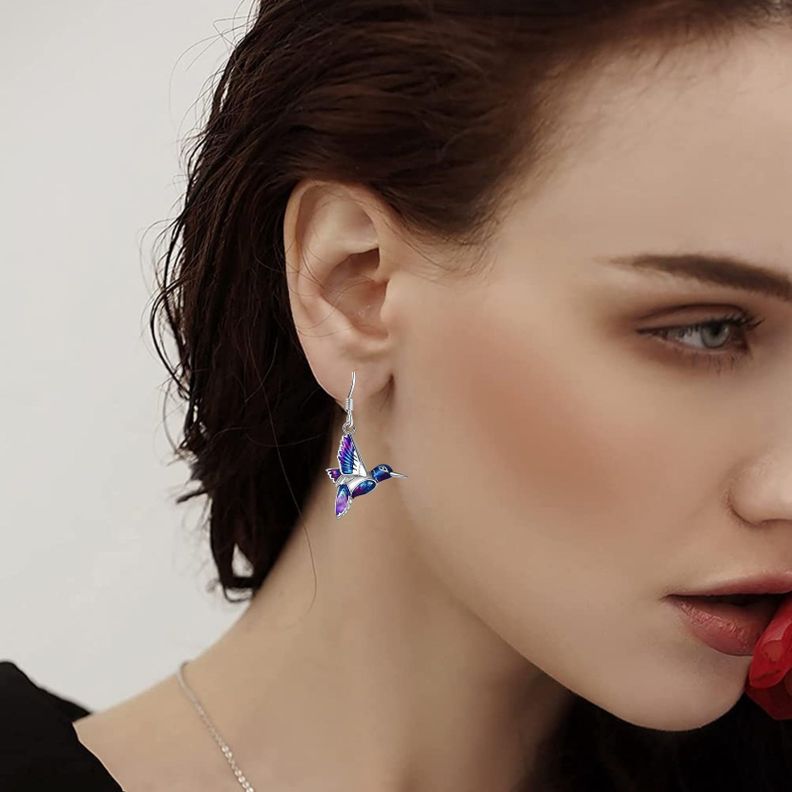 Aros Colibrí Multicolor Plata S925-2