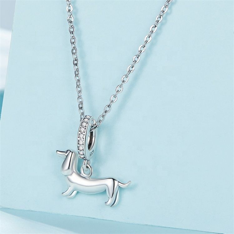 Collar Perro Salchicha Dachshund Plata 925-1