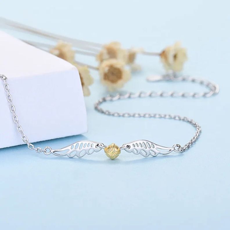 Pulsera Snitch Dorada Plata 925-2