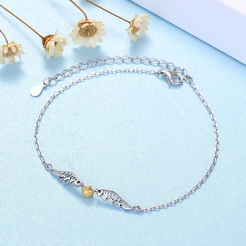 Pulsera Snitch Dorada Plata 925-3