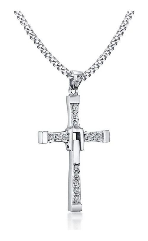 Collar Cruz Toretto Plata S925 Cadena 60Cm-1