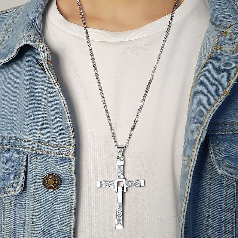 Collar Cruz Toretto Plata S925 Cadena 60Cm-2