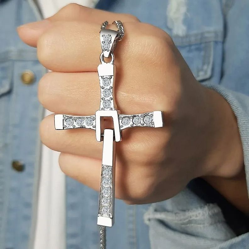 Collar Cruz Toretto Plata S925 Cadena 60Cm-3