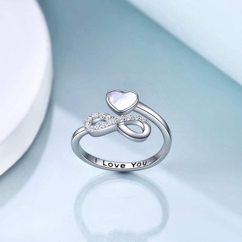 Anillo Infinito Ajustable Plata 925 Cristal-1