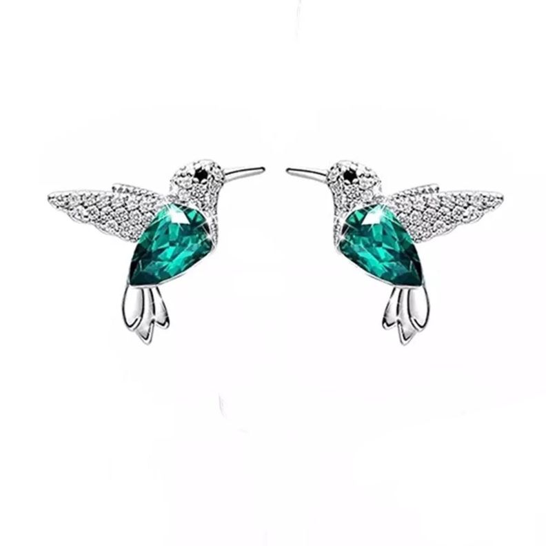 Aros Colibrí Plata 925 Elegante-0