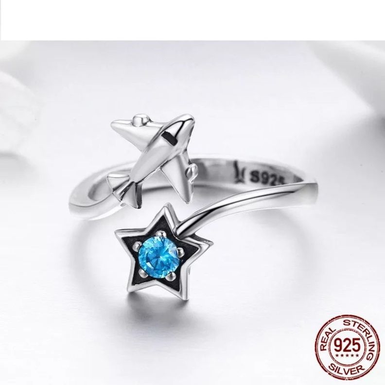 Anillo Avion Ajustable Plata 925-1