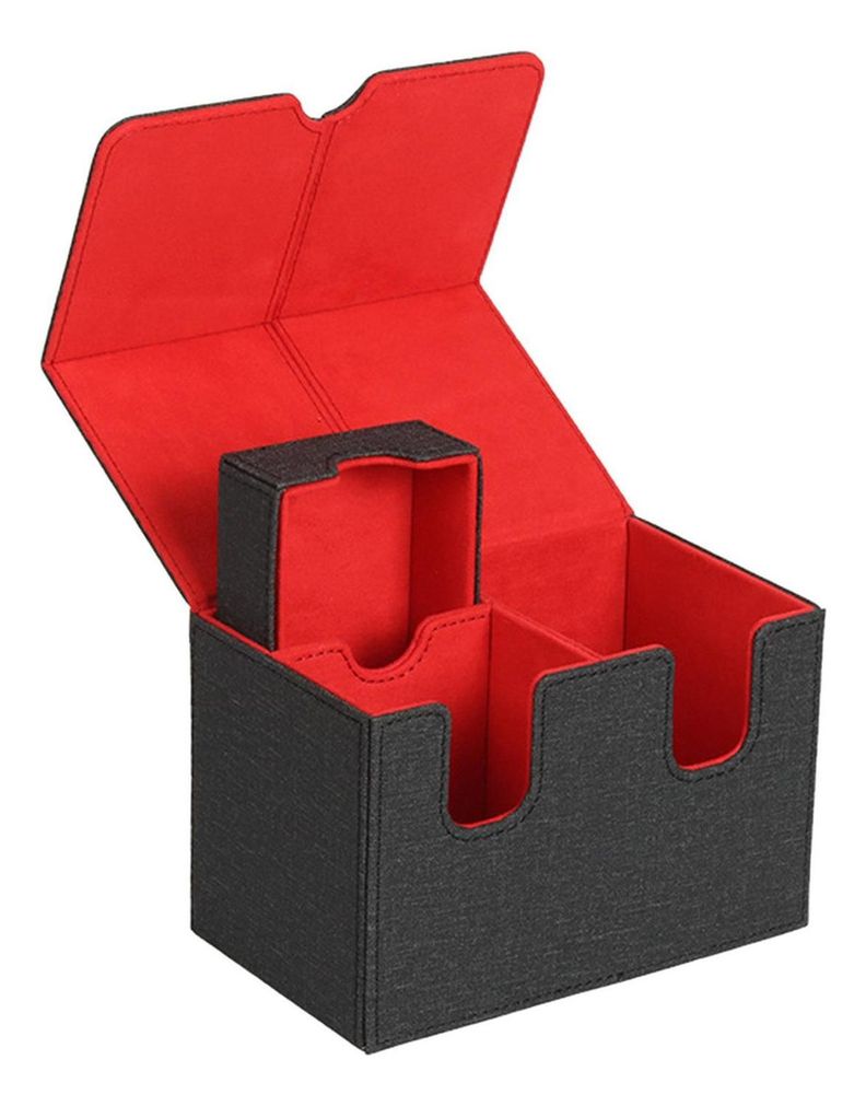 Porta Mazo Premium 160 Card Deck Box Cierre Negro Rojo Magne-0