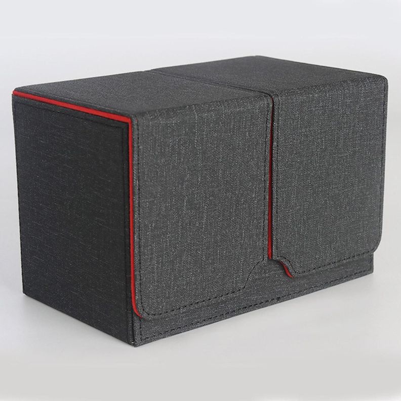 Porta Mazo Premium 160 Card Deck Box Cierre Negro Rojo Magne-2