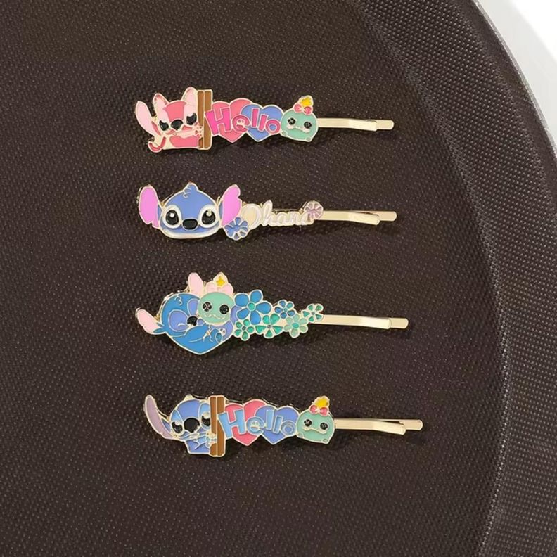 Pinzas Pelo Metálico Stitch 4 Piezas-2