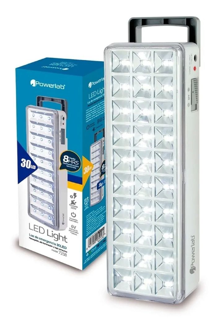 LAMPARA DE EMERGENCIA 30 LUCES LED POWERLAB-1