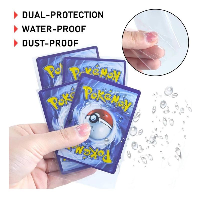 300 Fundas Protectoras Cartas Tcg Ajuste Perfecto 66x91mm-3