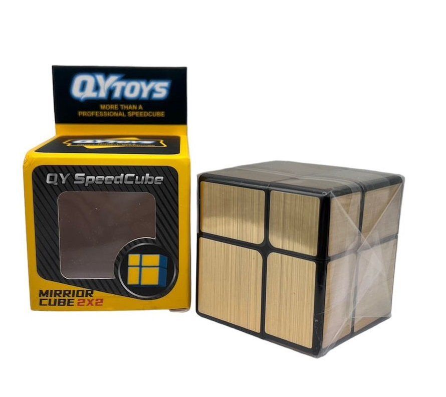 Cubo Rubik Original Qiyi 2x2 Mirror Dorado-0