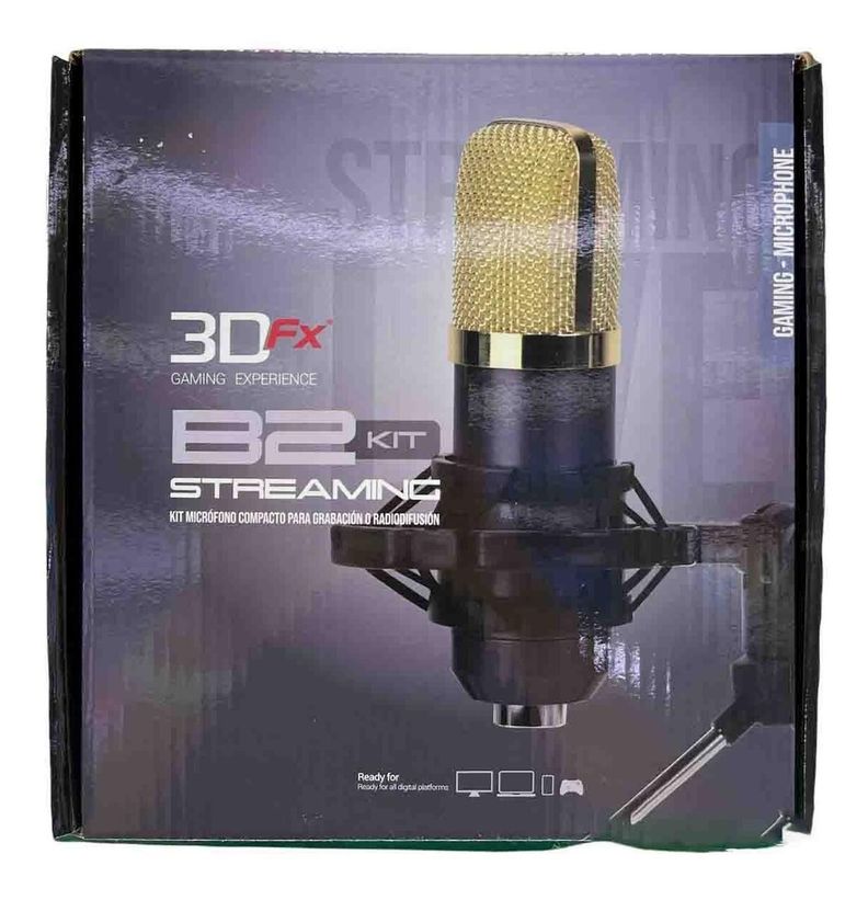 Microfono 3dfx Condensador Gamer Straming B2 Black-1