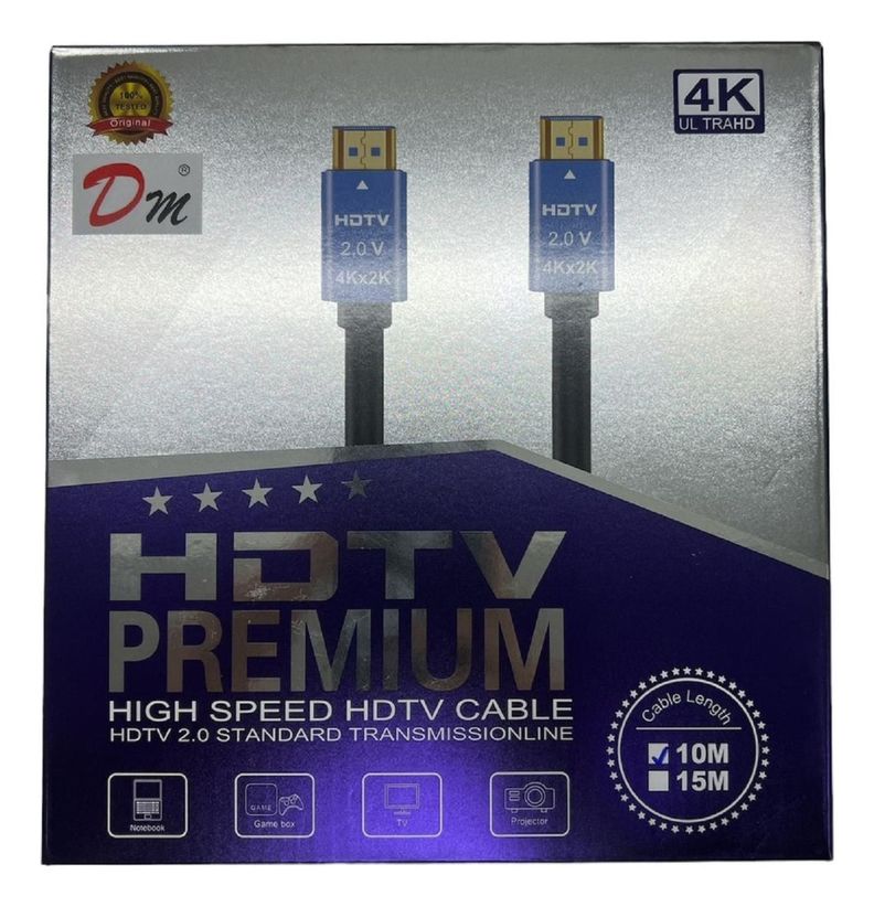 Cable Hdmi 10 Mtrs 2.0 4k Premium Dm-1