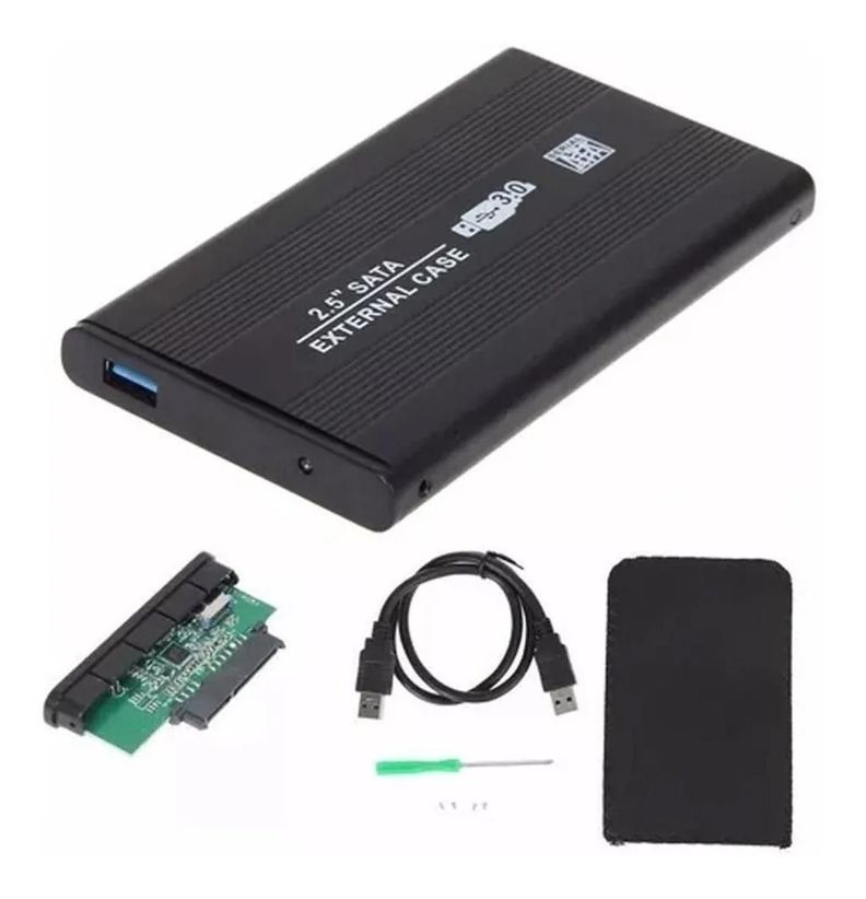 Cofre Case Disco Duro Usb 3.0 Metalico 2.5 (ssd O Hdd) Negro