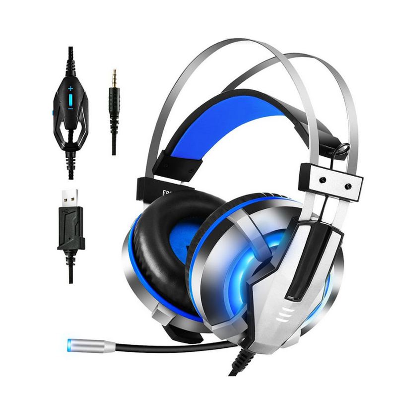 Audifono Eksa E800 Blue Gamer 3.5 - USB-0