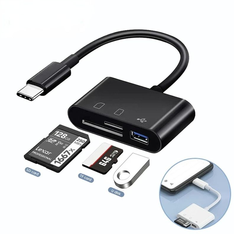Adaptador Otg Dm Tipo C A Usb - Sd Celular Y Pc-2