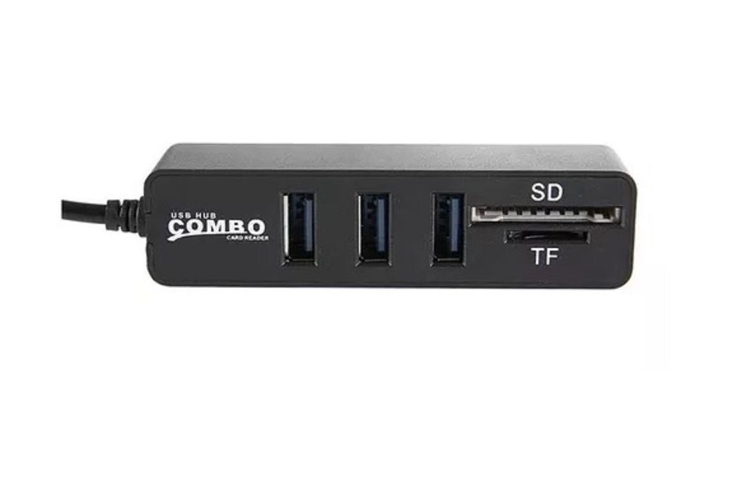Adaptador Usb Dm Hub 3 Puertos Y Lector Sd Usb 2.0-0