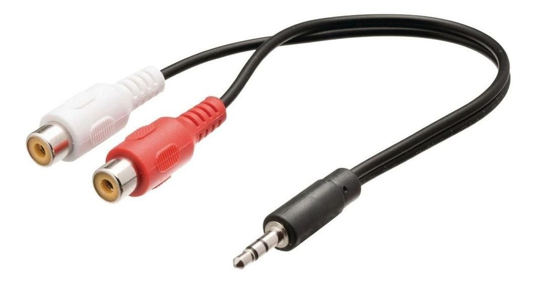 Cable Adaptador Rca 2 Hembras A 3.5 Macho Dm