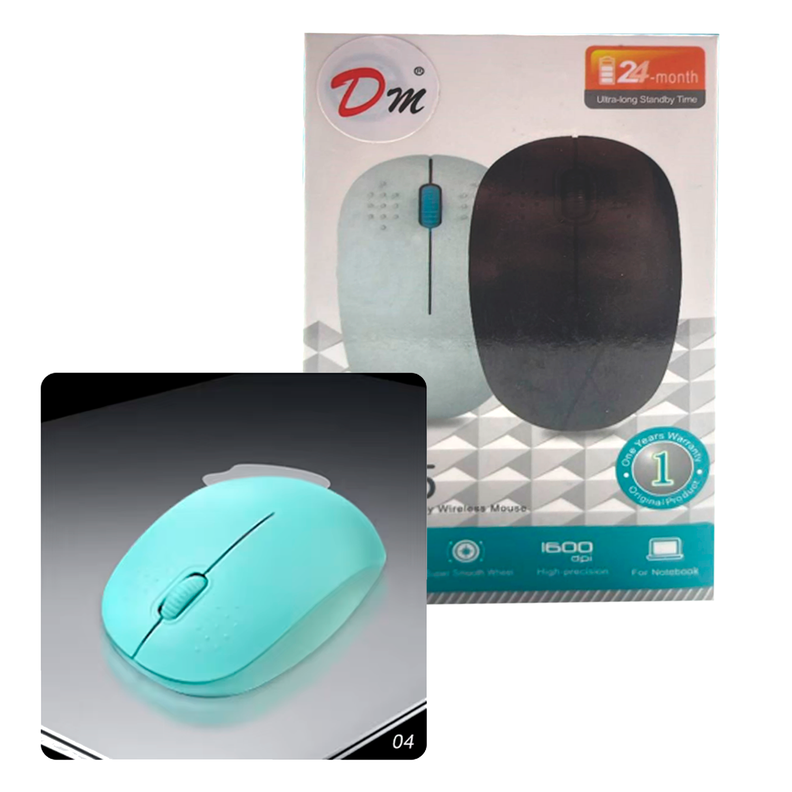 MOUSE INALAMBRICO DM M05 CELESTE-0