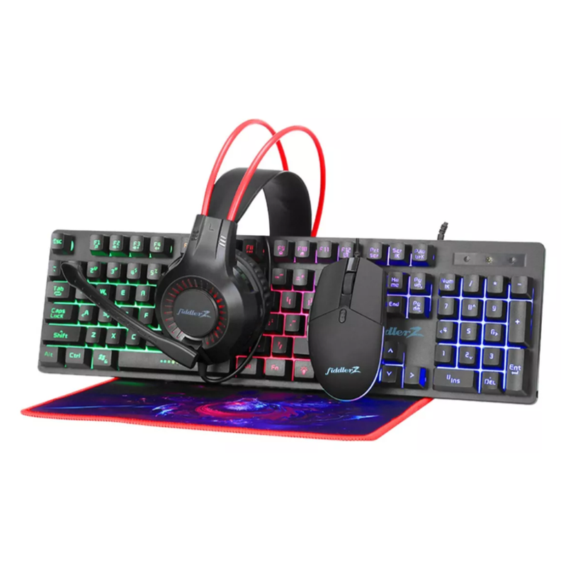 Kit Gamer 4 En 1 Teclado Mouse Audifono Pad Español Fiddler-0