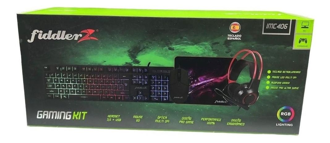 Kit Gamer 4 En 1 Teclado Mouse Audifono Pad Español Fiddler-2