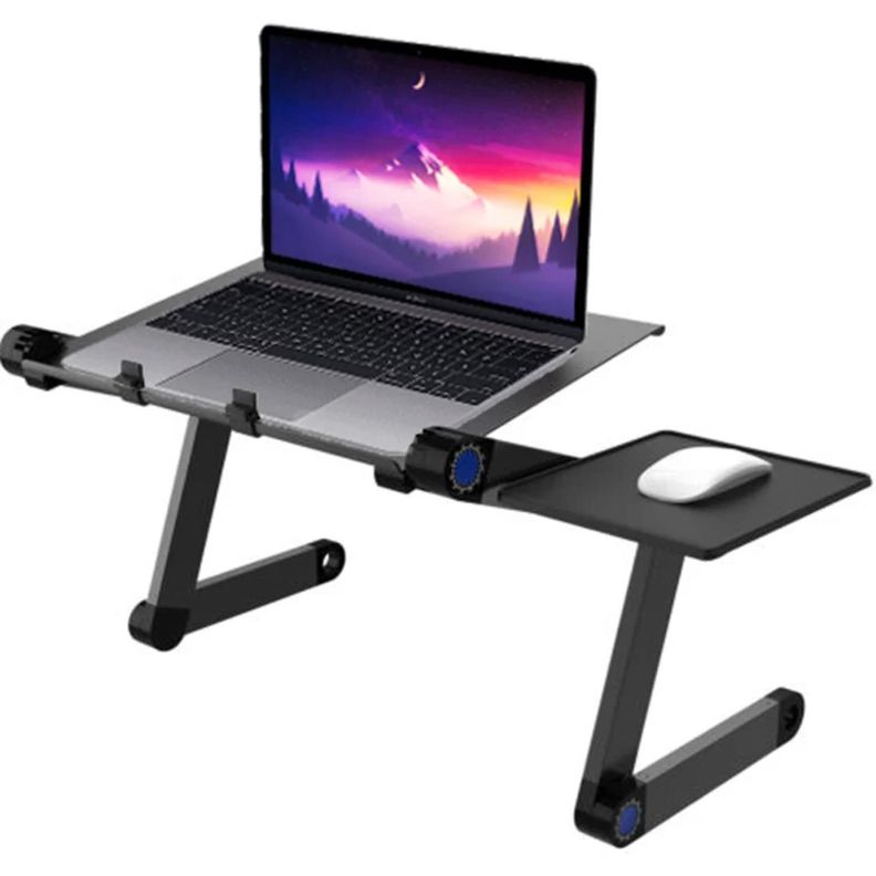 Mesa Para Notebook Plegable Con Ventilador Y Mousepad Azul