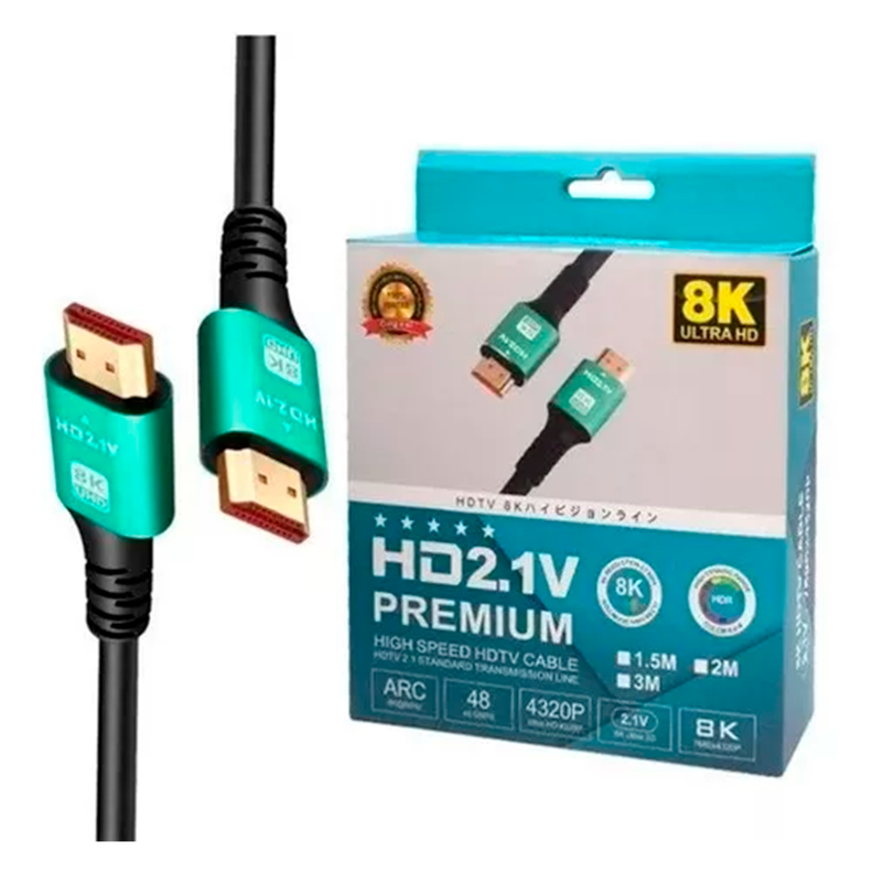 CABLE HDMI 2.1 8K DE 1.5MTS DM ALUMINIO ALTA CALIDAD	-0