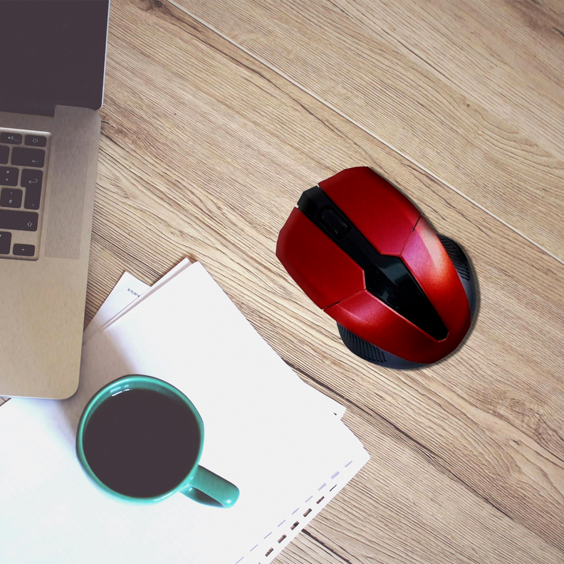 MOUSE INALAMBRICO DM ROJO 2.4G	-2