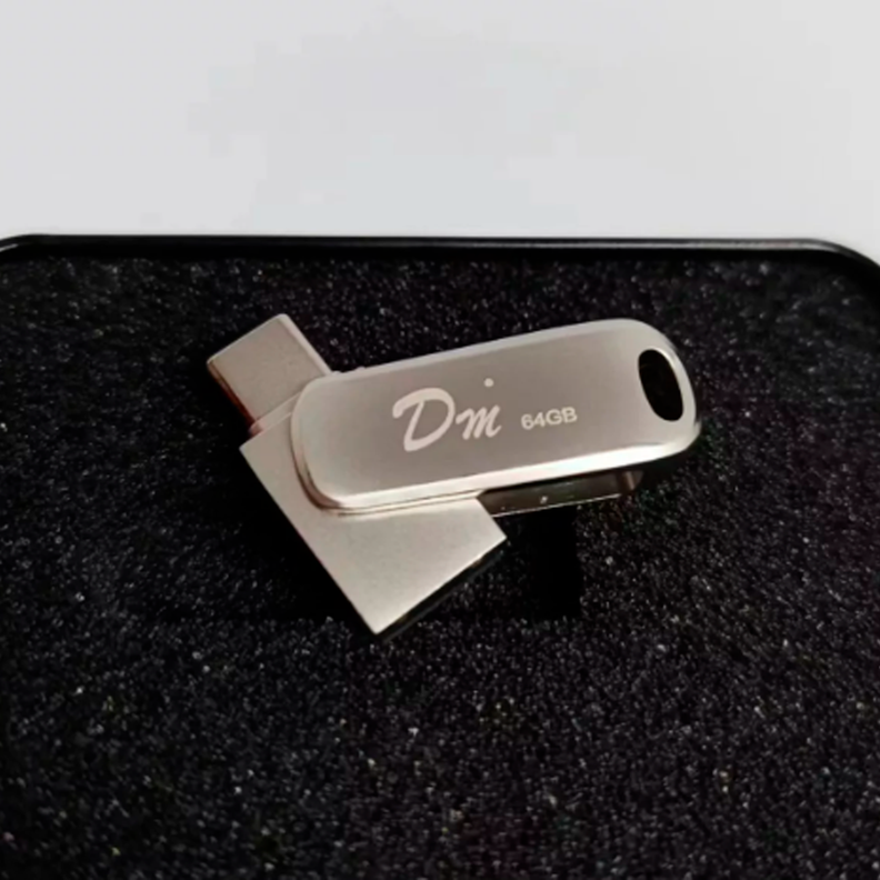 PENDRIVE 128G DM TIPO C Y USB A METALICO 2.0-2