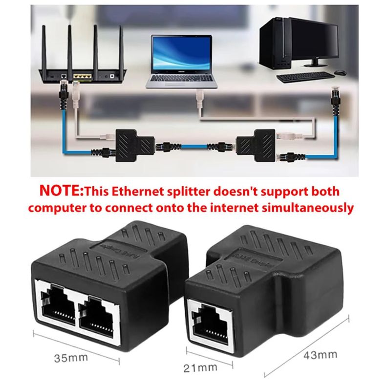 Adaptador Rj45 2 Pc Mismo Tiempo - 2 Unidades A/b-1