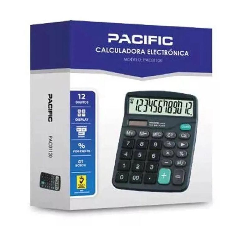 Calculadora Electrónica Pacific Pac01120 12 Digitos-1