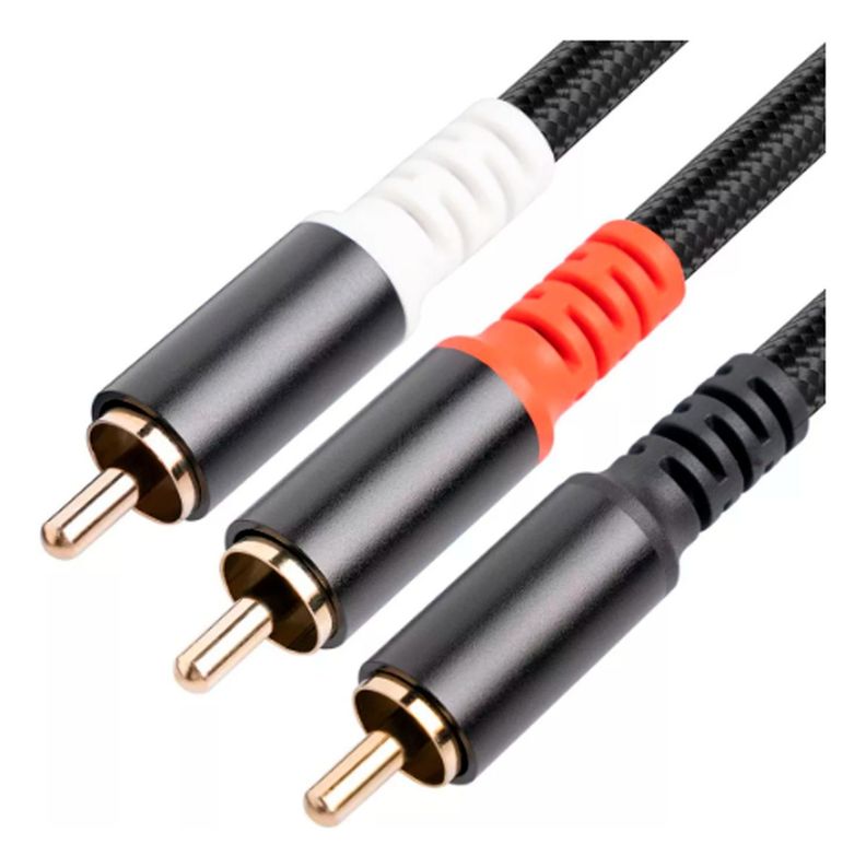 Cable Rca A Plug 3.5 Dm Alta Calidad 1.5 Mts-1