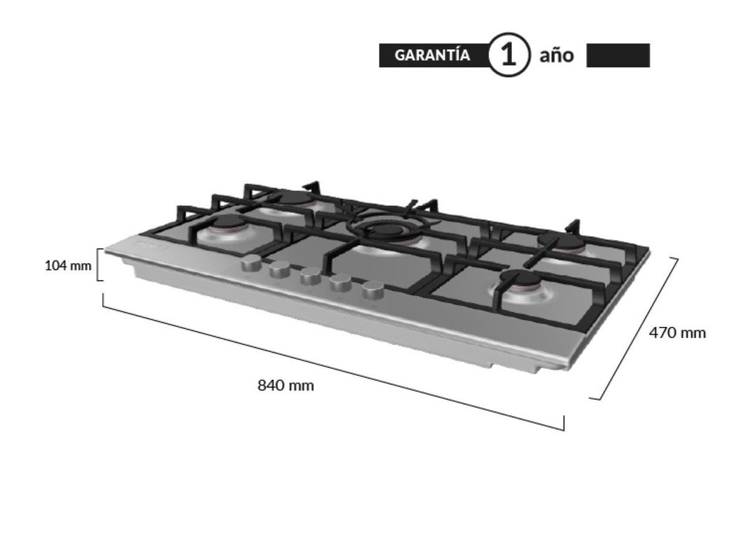 Encimera Gas Natural Fdv Design 90-2