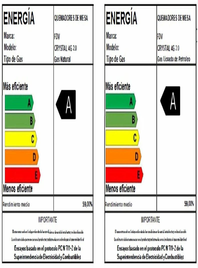 Encimera Gas Natural Fdv Crystal 4g-6