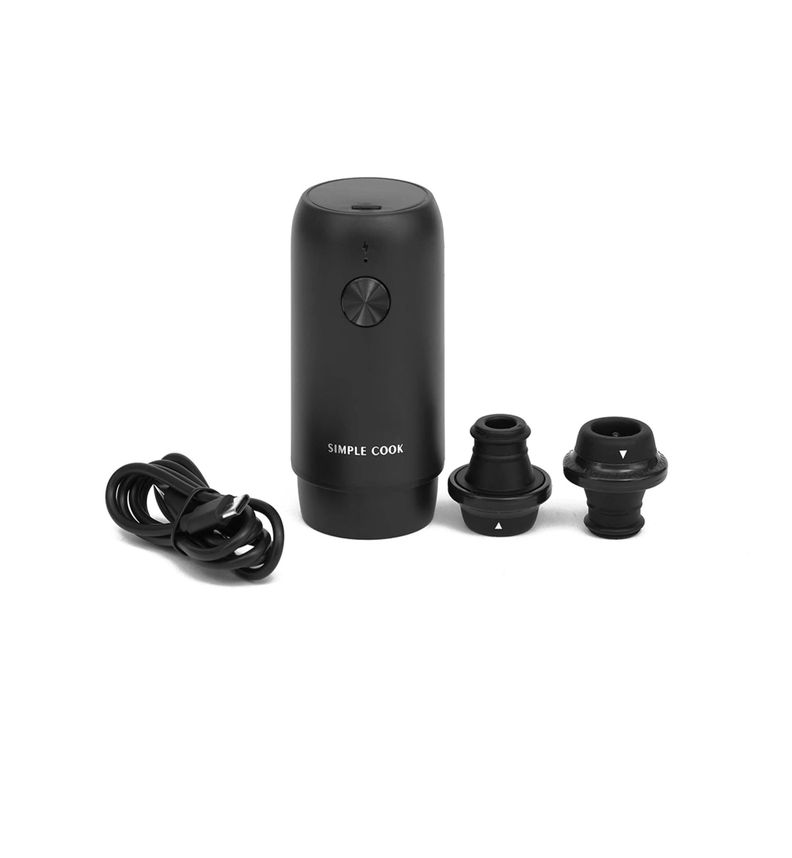 Bomba de Vacio Electrica para Vinos Napa Simple Cook Negro