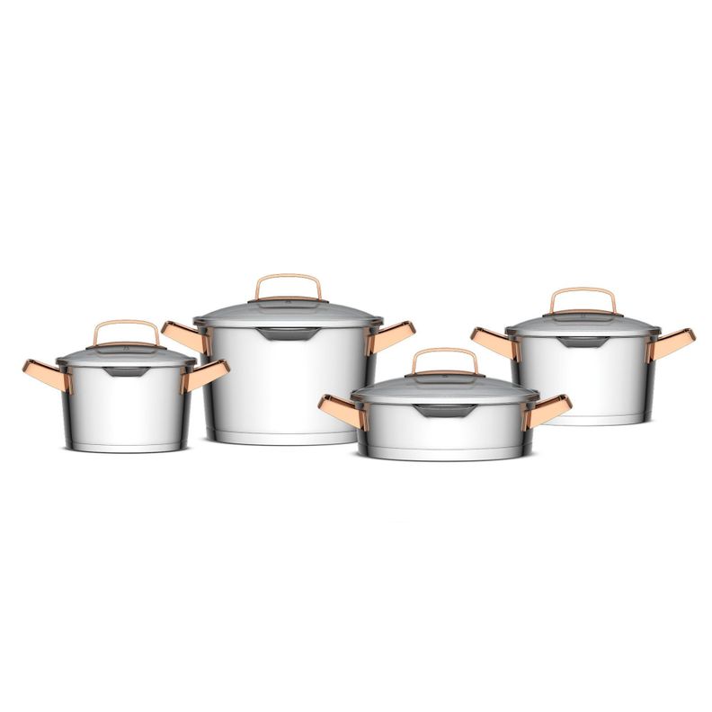 Bateria Simple Cook Niza cobre 8 pzs Gris