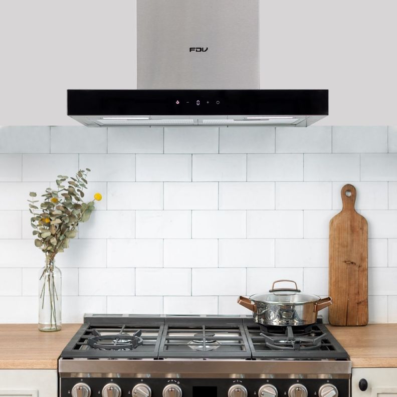 Campana Isla Deluxe Chef 90 cm 800 m3/h FDV-3