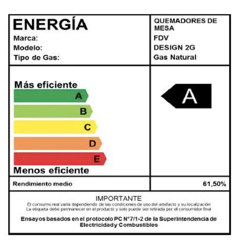 Encimera Gas Natural Fdv Design 2g-3