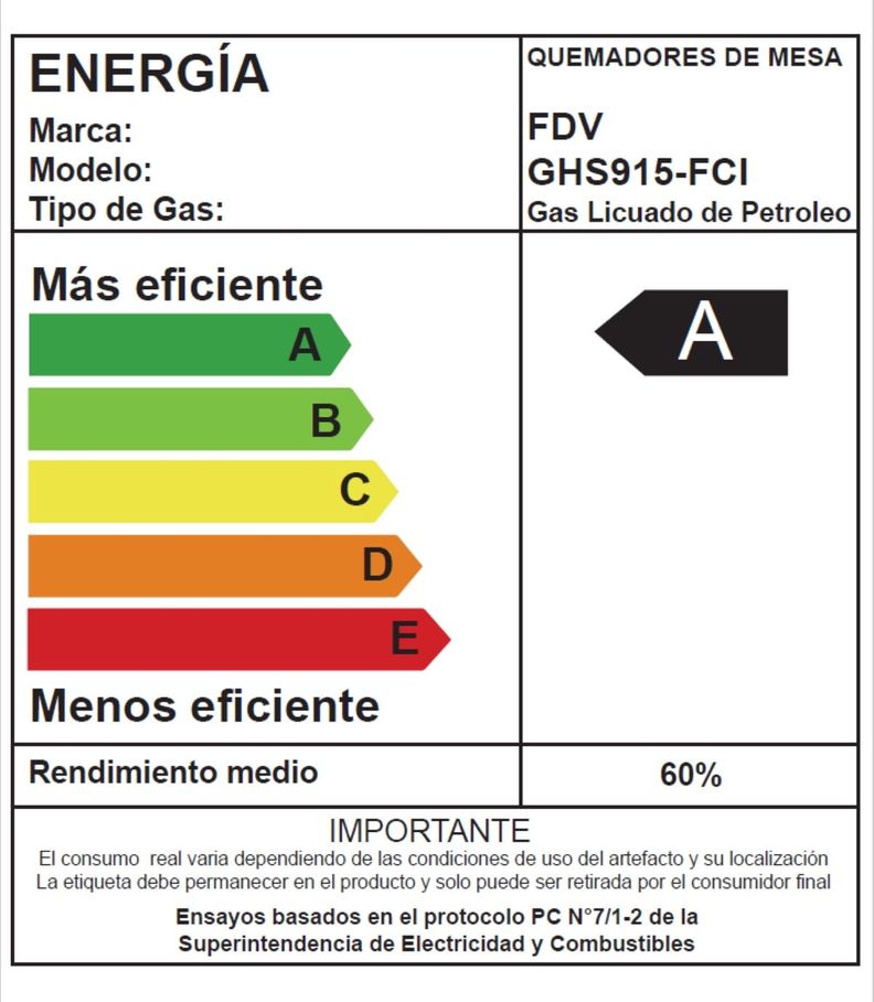 Encimera a Gas FDV Signature 90 5Q GLP-6